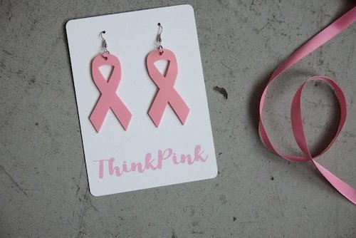 DIY Pink Ribbon Earrings